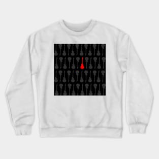 Guitar Pattern 2 Red Black Crewneck Sweatshirt